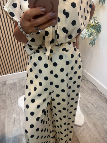 Polka Dot 2 Piece Palazzo Trouser / Top set