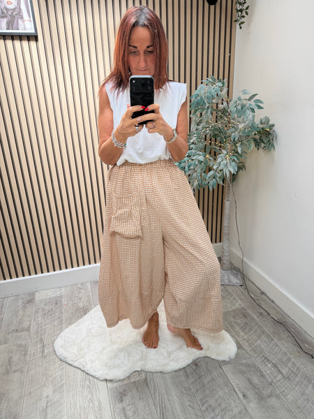 Gingham Culotte Trousers