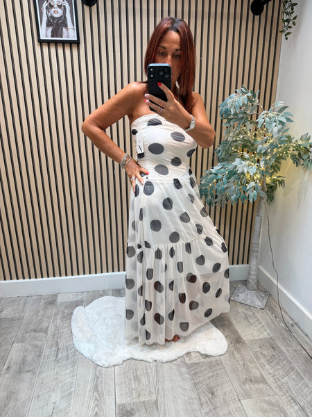 Spotty Bandeau Dress