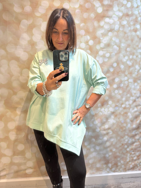 Scuba Sweatshirt with diamante bow