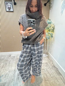 Tartan Wool Mix Cocoon Trousers