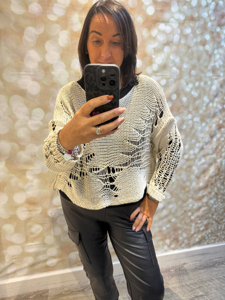 Laddered Silky Knit Jumper