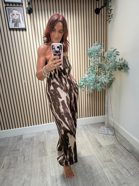 Silky Bandeau zebra  Hareem Jumpsuit