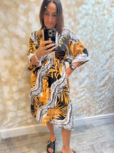Jungle Dress with embellished trim