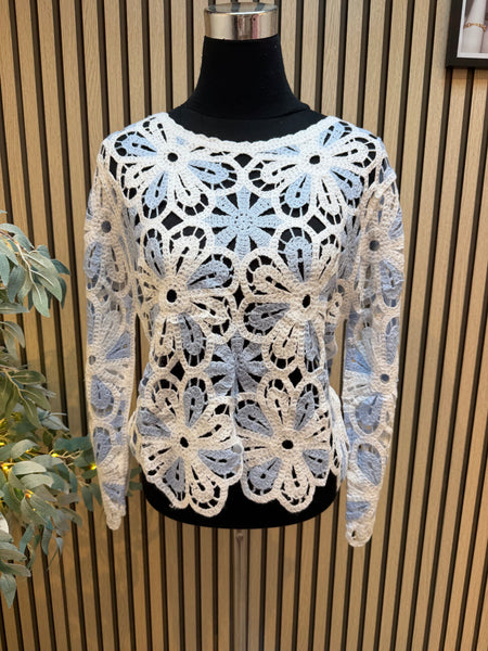 Cropped Floral crochet Top