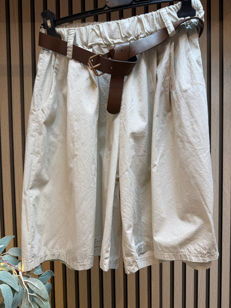 Cotton Belted Shorts