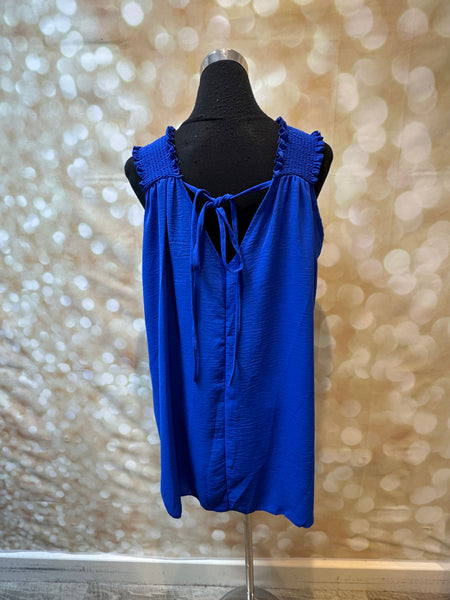 Shirred Shoulder Swing Vest