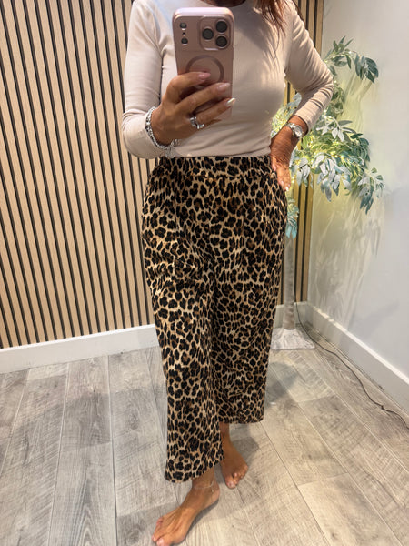 Studio Tapered Leg Leopard Trousers