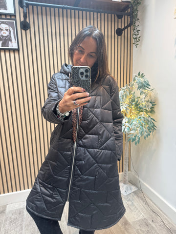 Studio Quilted Longline Coat