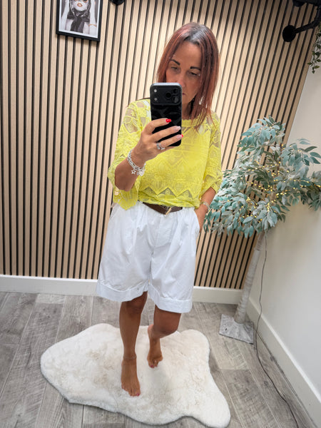 Cotton Belted Shorts