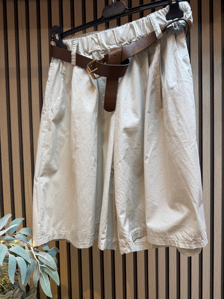 Cotton Belted Shorts