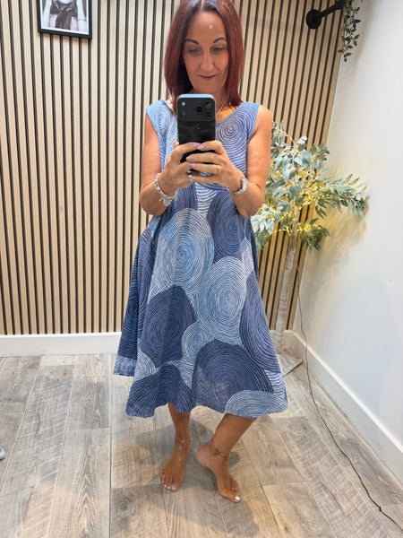 Linen mix Swirl dress