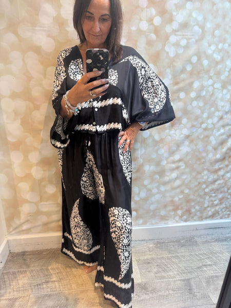 Studio silky Paisley Palazzo trousers / Jacket