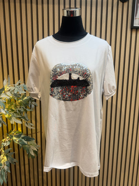 Sequin Lips  T shirt