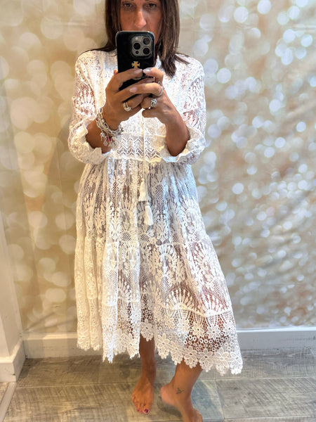 Studio Embellished Lace  Dress