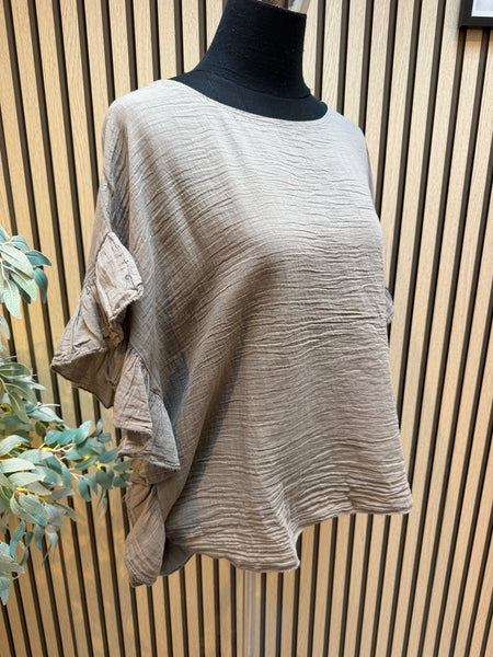 Crinkle Frill sleeve Top