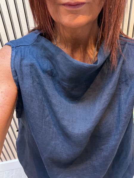 Studio Linen Boat Neck Top