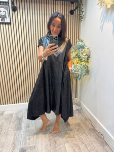 Scuba Dress with Pleather panel