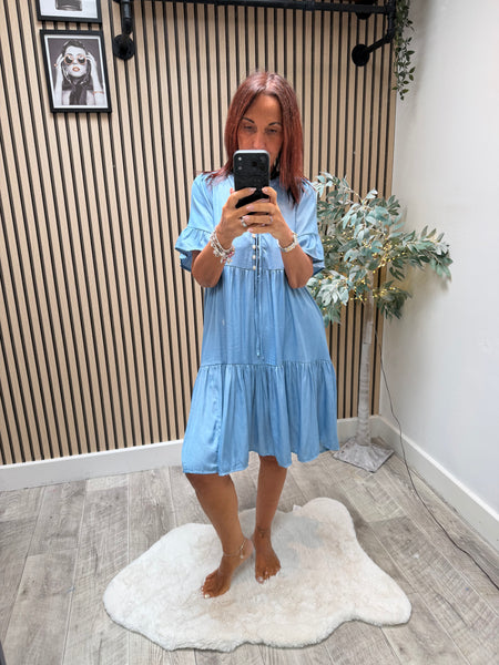 Denim tiered Dress