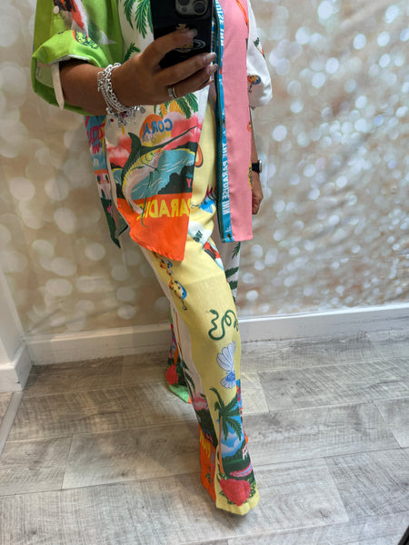 Vacay 2 Piece Palazzo /Shirt Set