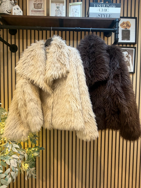 Luxe Fluffy Cropped Fur  Jacket