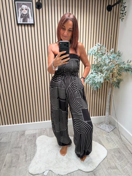 Geometric Bandeau Top Hareem Jumpsuit