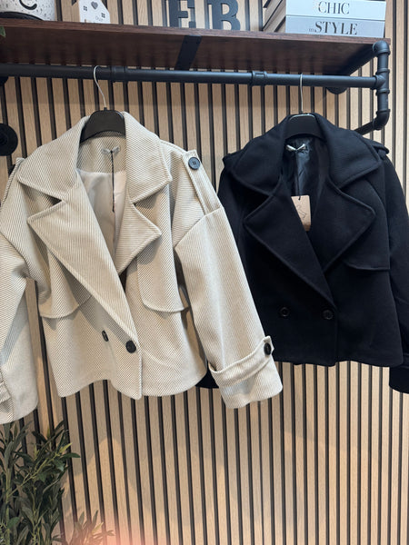 Herringbone Cropped Trench / Jacket