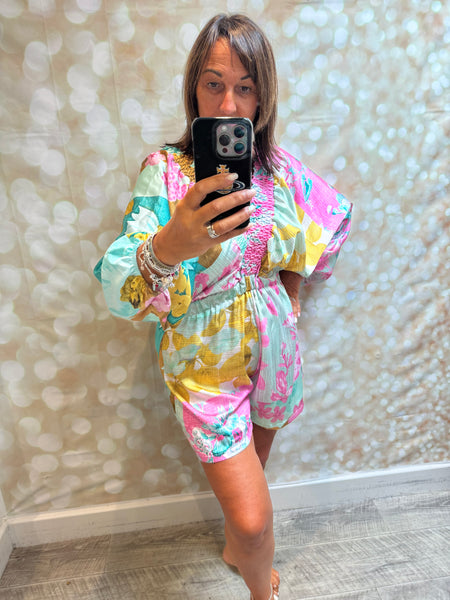 Silky Floral Playsuit