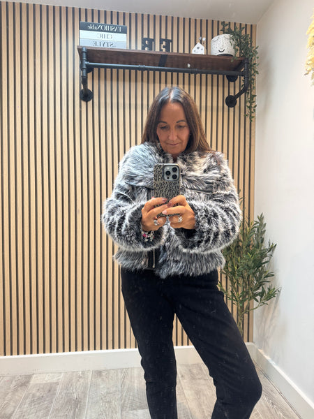 Faux Fur Biker Jacket