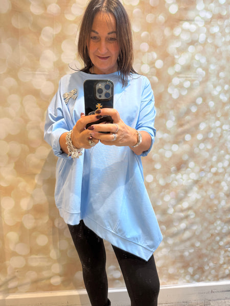 Scuba Sweatshirt with diamante bow