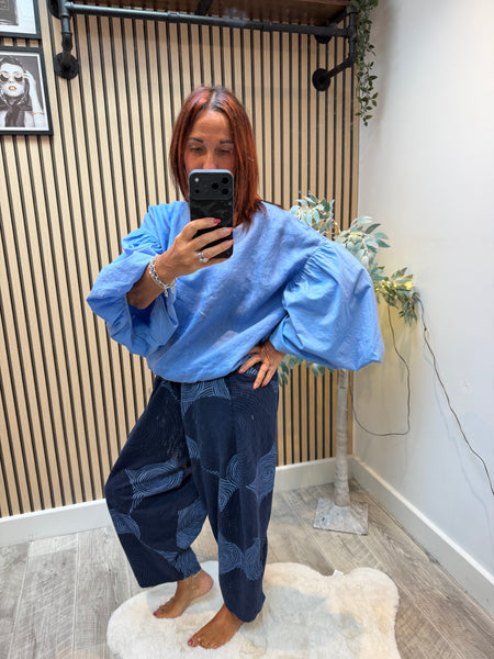 Studio Linen Puff sleeve Top