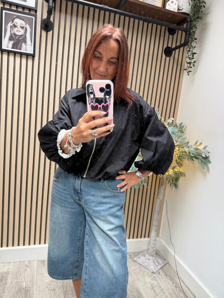 Reversible Bubble hem Bomber Jacket