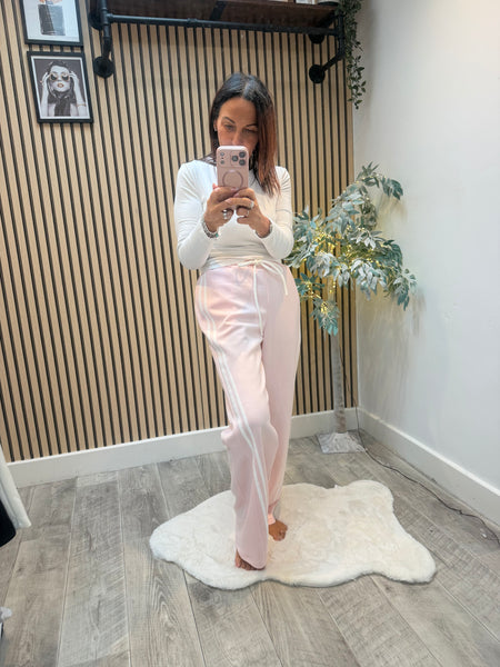 Studio Wide Leg Joggers with curved stripe