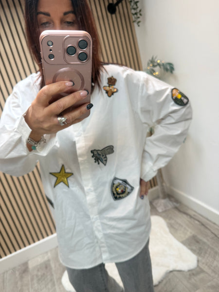 Studio badged cotton shirt