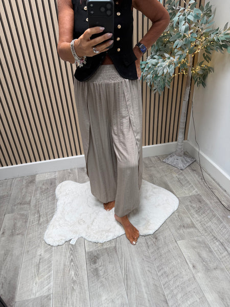 Crinkle Split Leg Trousers