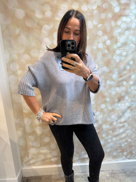 Soft knit Ribbed Neck Jumper