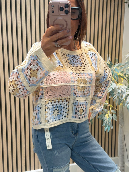 Cropped Boxy  crochet Top