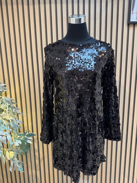 Multi Sequin dress with keyhole tie back