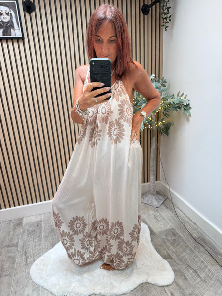 Floral Jumpsuit with Cuff hem