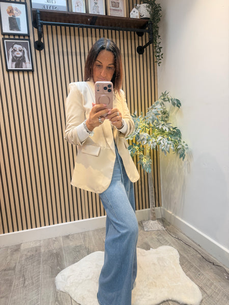 Rouched Sleeve Blazer