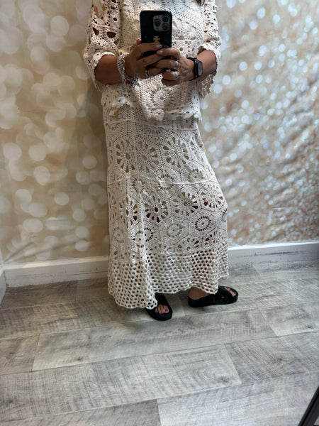 Crochet set - Skirt / layered top