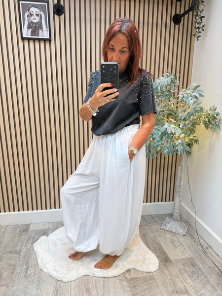 Shimmer Cuffed Balloon Leg Trouser