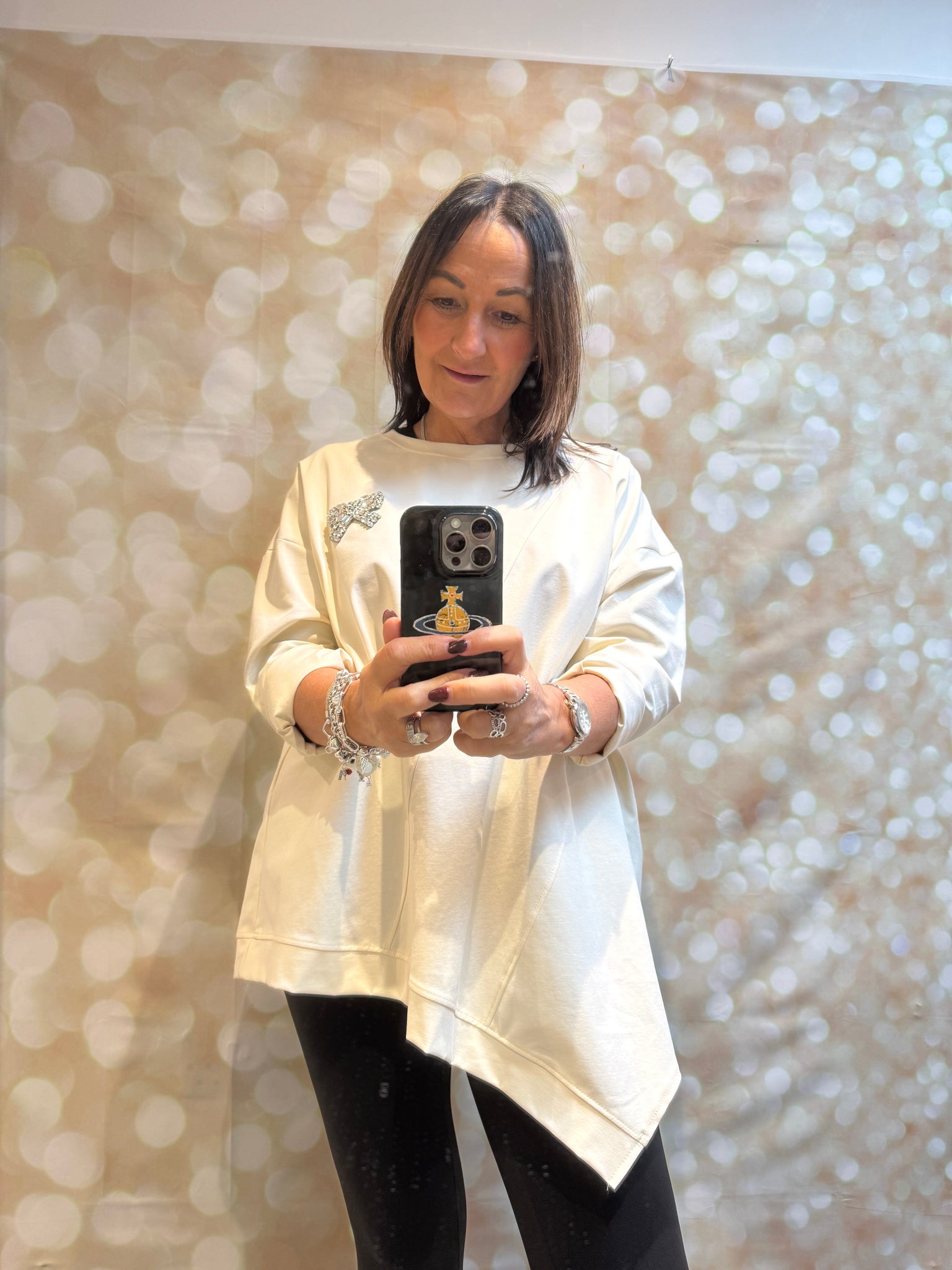 Scuba Sweatshirt with diamante bow
