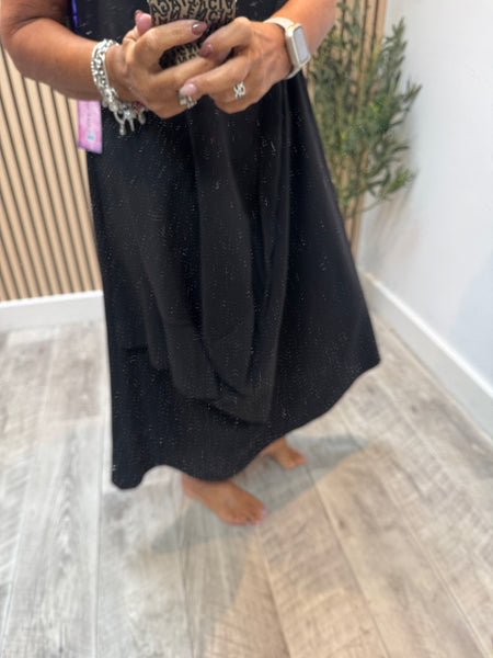 High Neck Scuba Dress with Frill