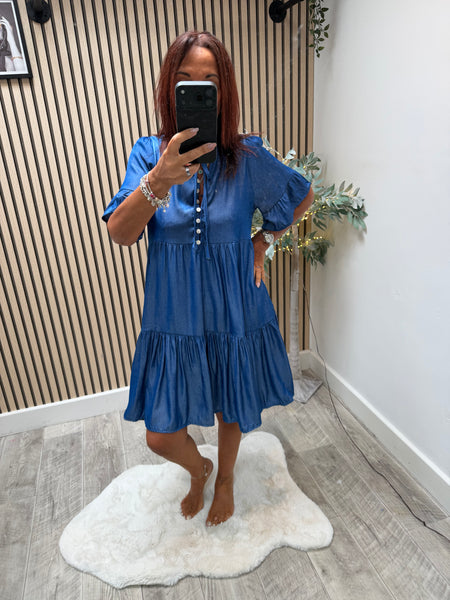 Denim tiered Dress