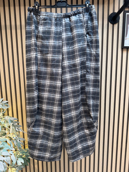 Tartan Wool Mix Cocoon Trousers