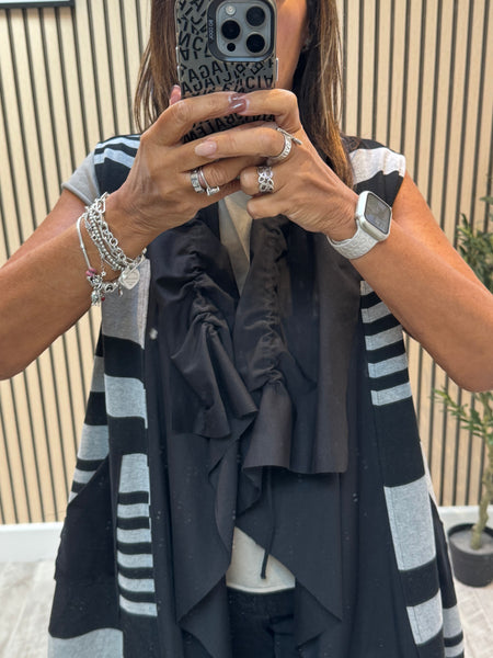 ID Striped waterfall waistcoat