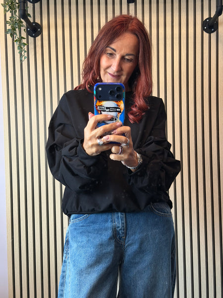 Rouched Sleeve Sweatshirt