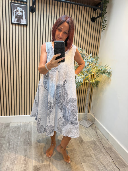 Linen mix Swirl dress