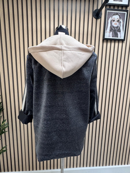 Zeta Otto Sparkle Hooded Long Sleeve Blazer